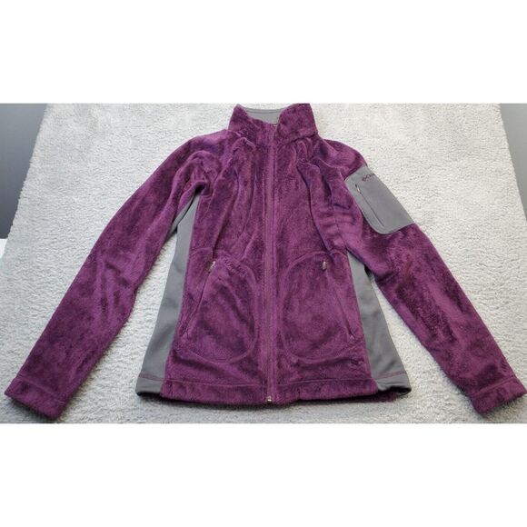 Columbia Track Jacket Women Small Purple Fleece Interchange Long Sleeve Full Zip - Picture 1 of 14